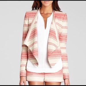 BCBG Striped Crop Drape Jacket